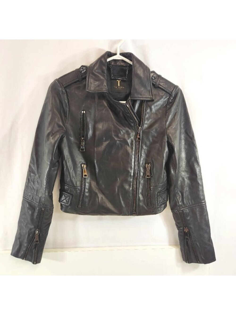 Ted Baker London Ssali Cropped Leather Jacket Small/XS